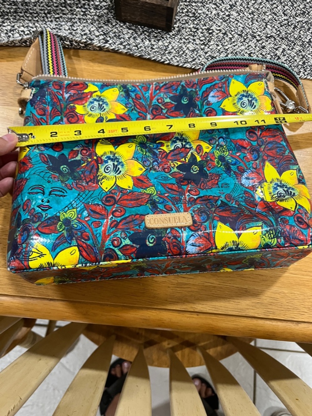 Consuela Teal Floral Crossbody with Yellow & Red Accents - Picture 8 of 10